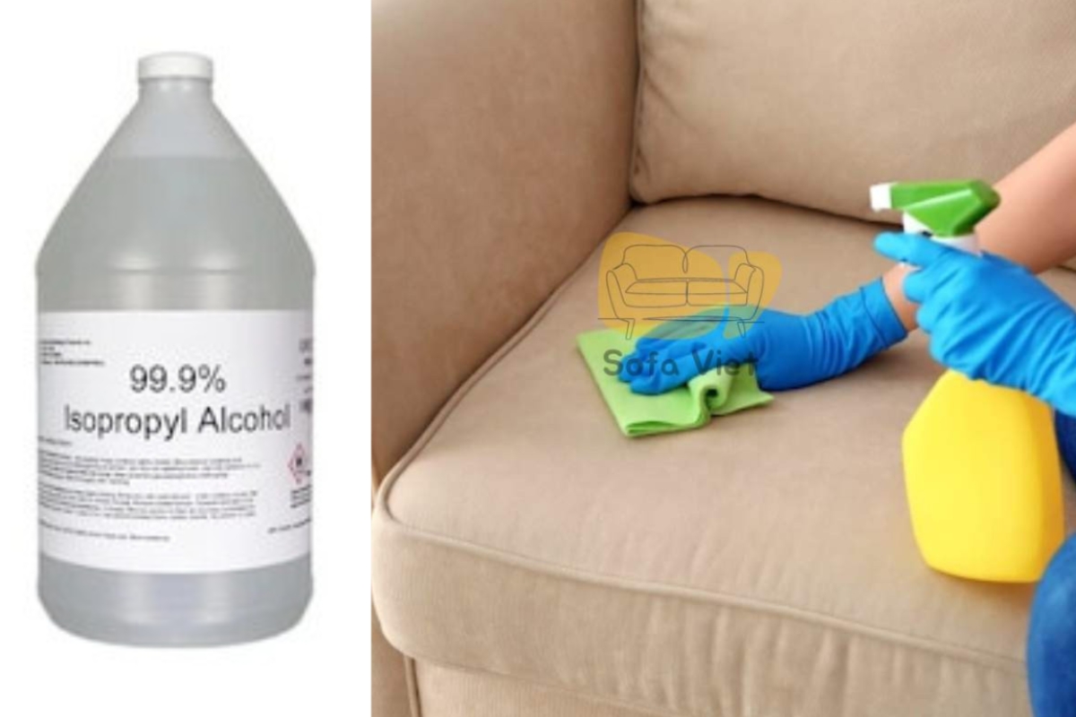 Cách tẩy mộc trên ghế sofa nỉ bằng Isopropyl Alcohol