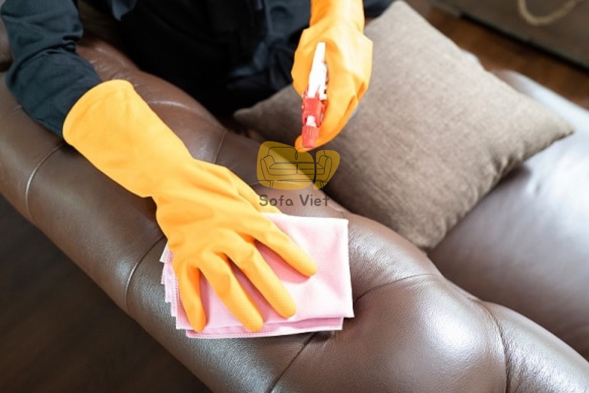 Sử dụng dung dịch tẩy rửa để làm sạch sofa da