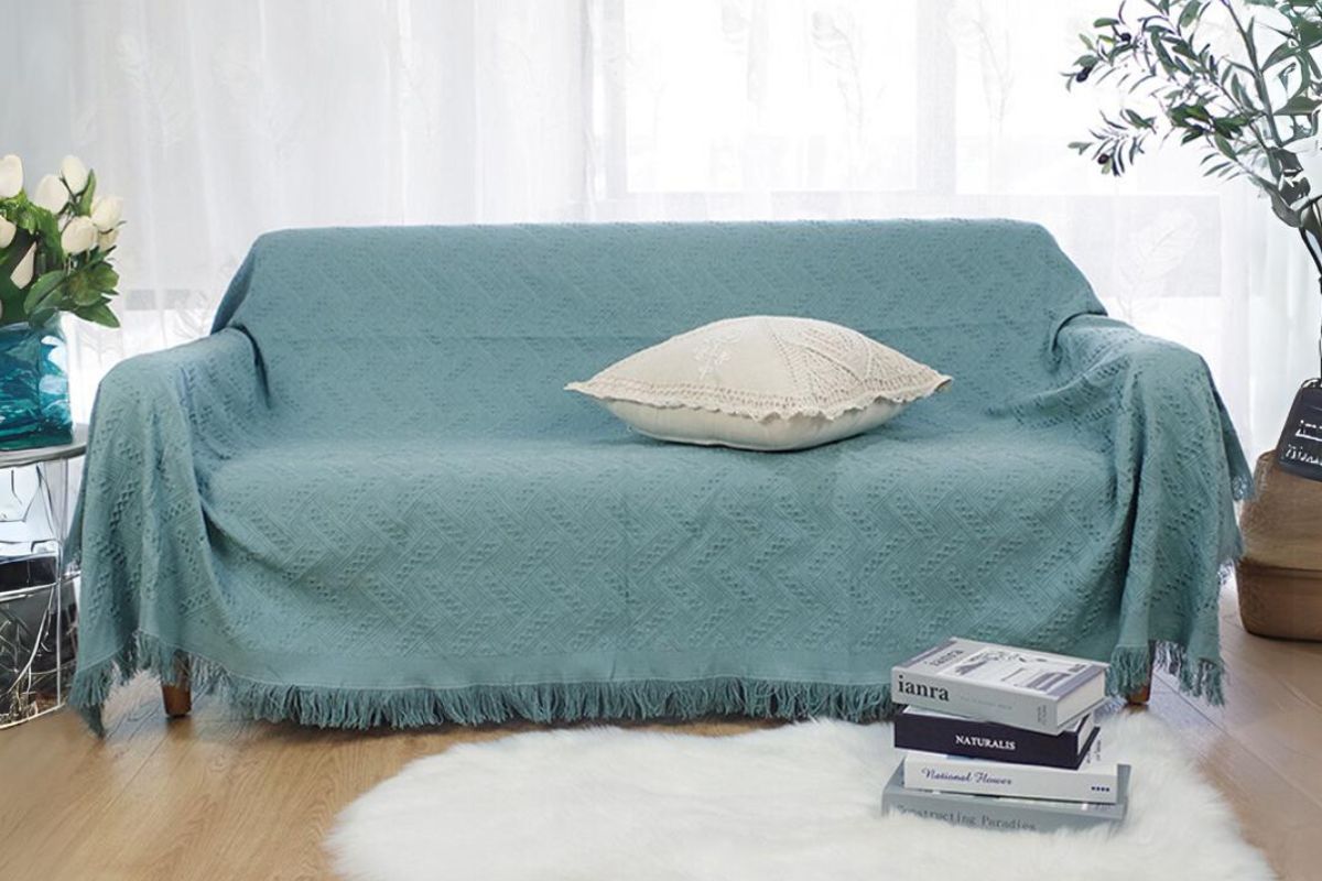 Chăn phủ sofa màu pastel